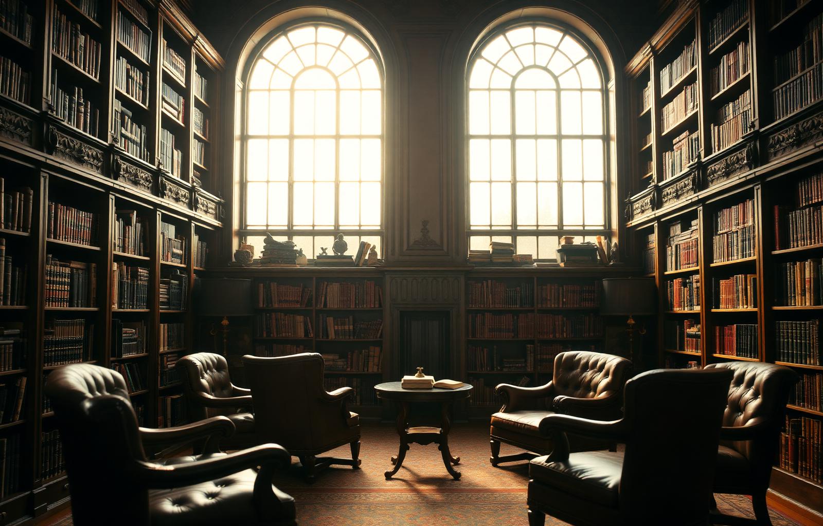 Quiet reading room with afternoon light